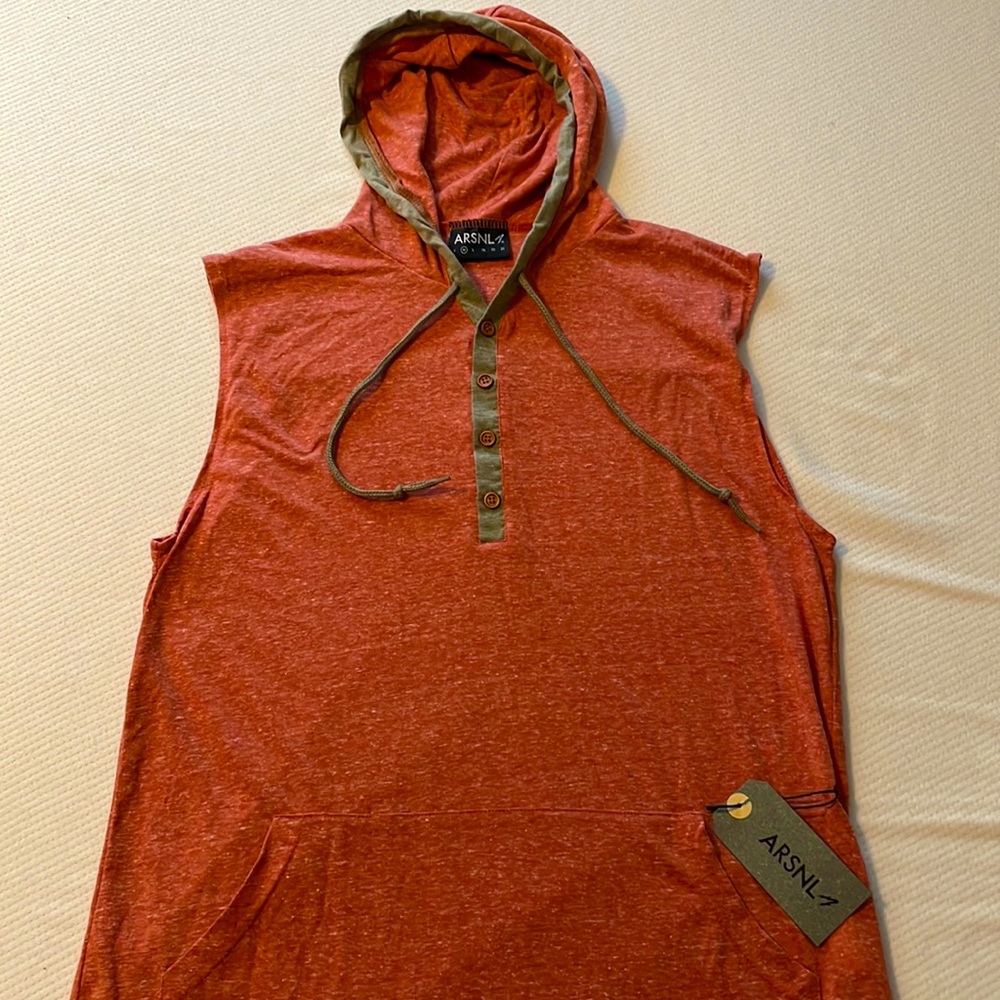 Men’s hooded tank top. ARSNL size medium